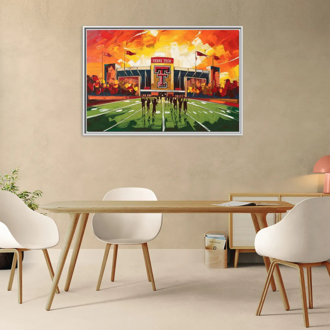 Lubbock Classic Red Raiders - Living Room White Frame Canvas