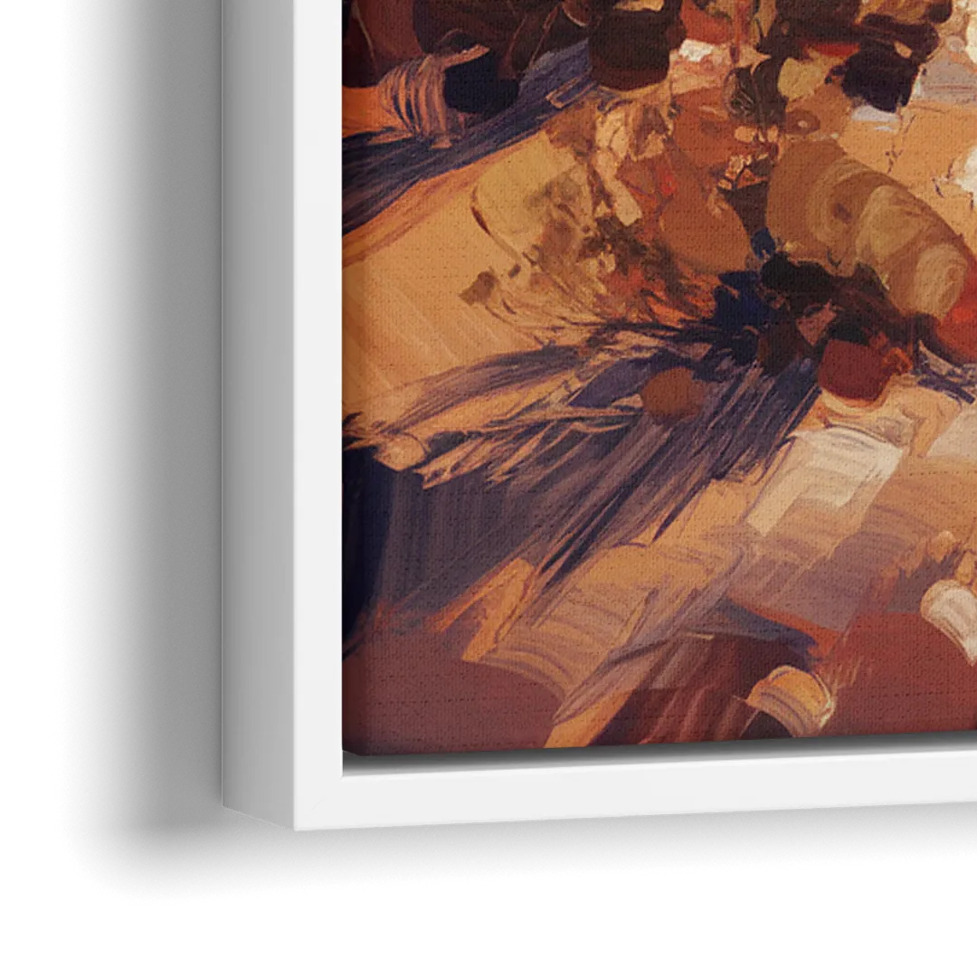 Phoenix Cactus Silhouette - Close-Up White Frame Canvas