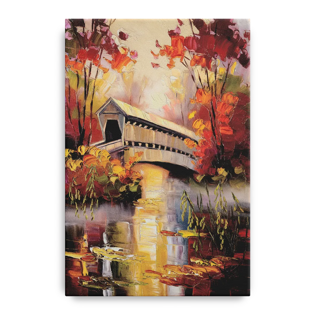 New Hope Covered Bridge Scene - Canvas Wall Art