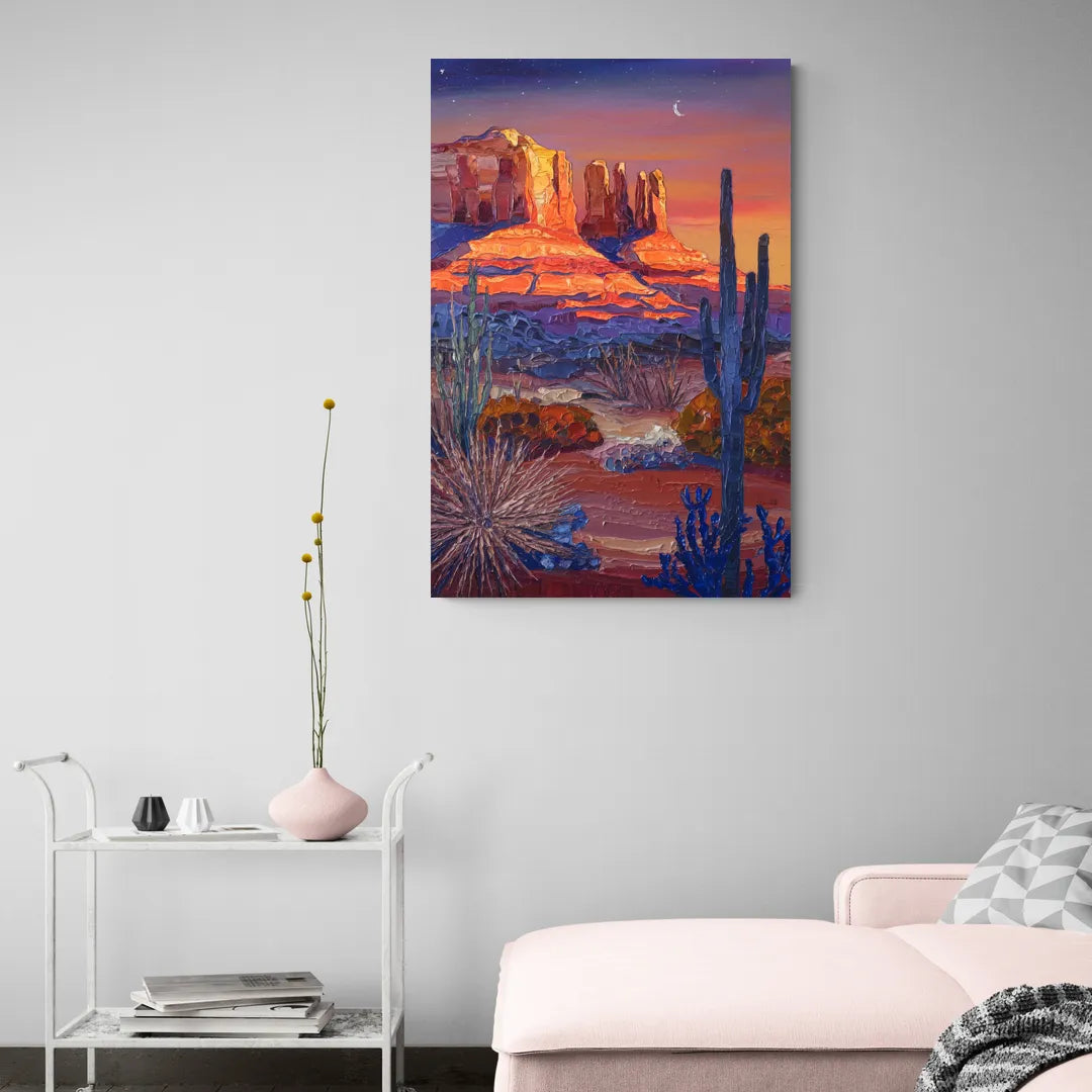 Sedona Desert Twilight - Canvas Wall Art Living Room