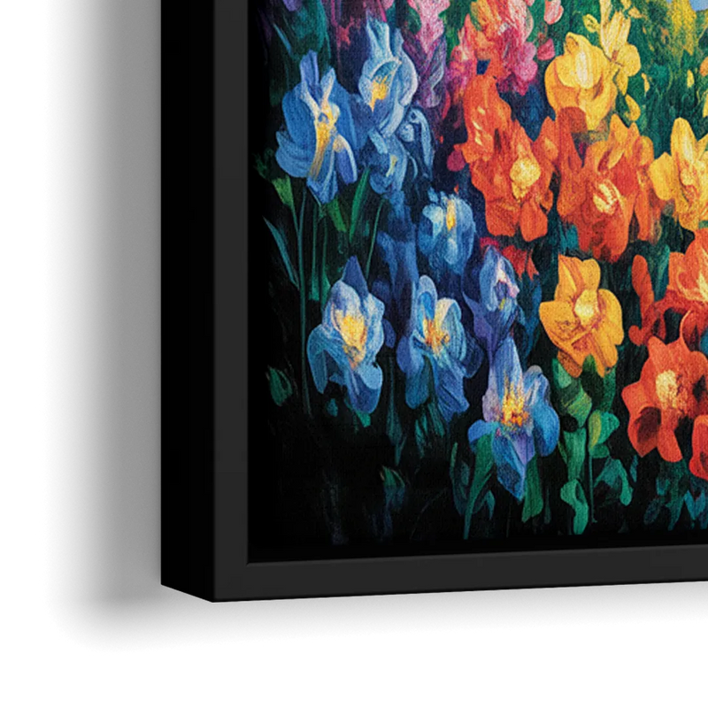 Niagara Falls Sunset Glow - Close-Up Black Frame Canvas