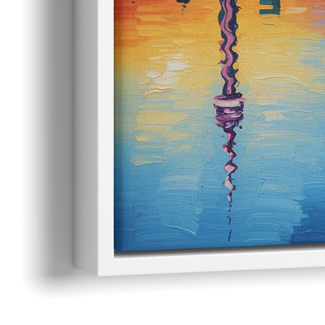 Toronto Downtown Nightscape - Close-Up White Frame Canvas