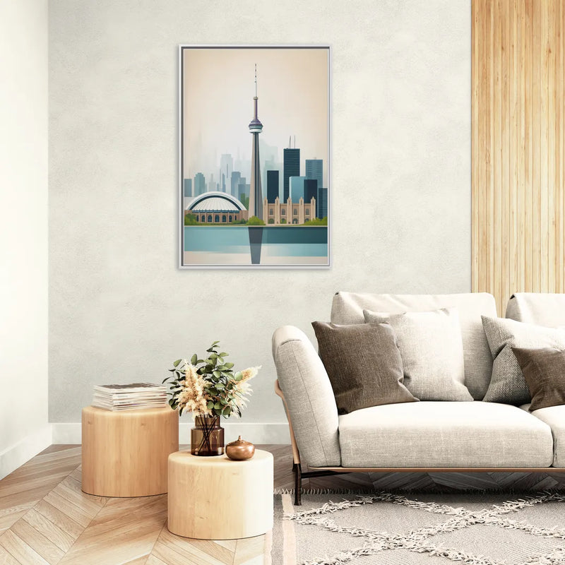 University of Toronto Campus - Living Room White Frame Canvas