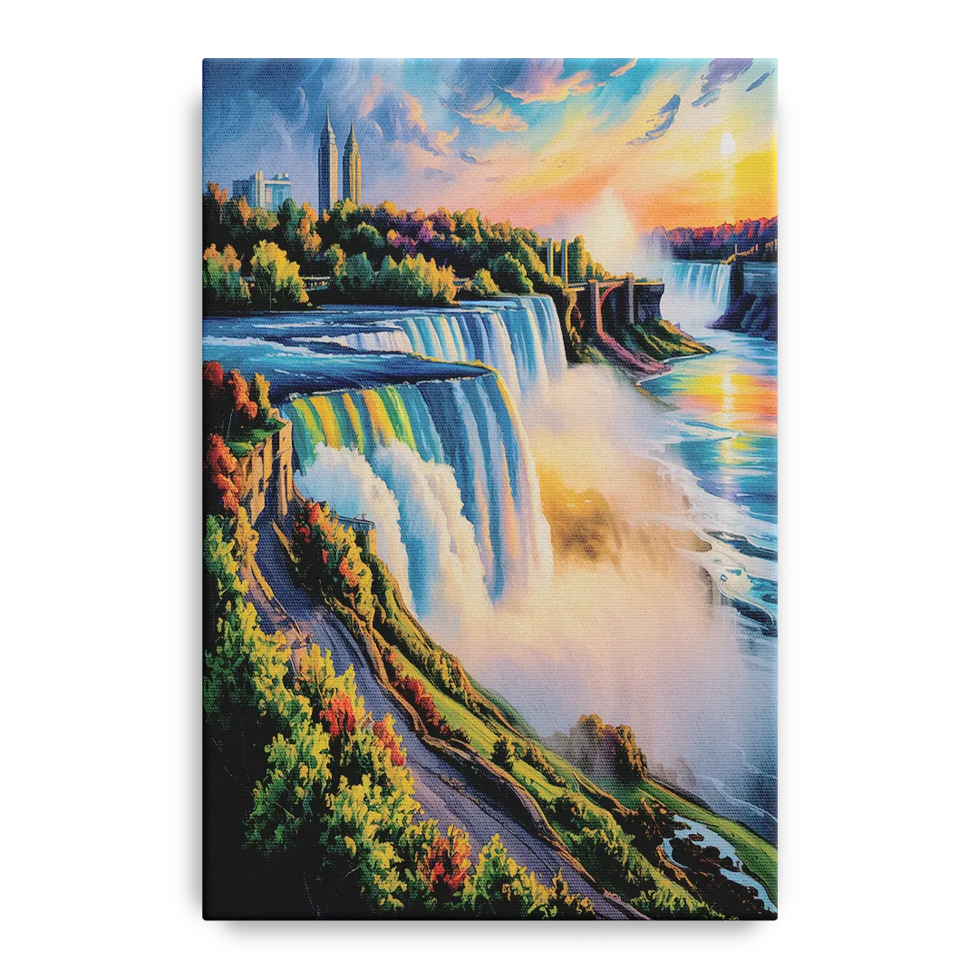 Niagara Falls Tourist View - Canvas Wall Art