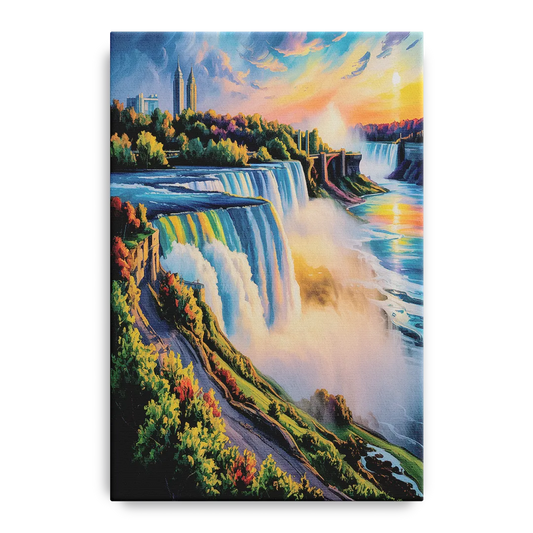 Niagara Falls Tourist View - Canvas Wall Art