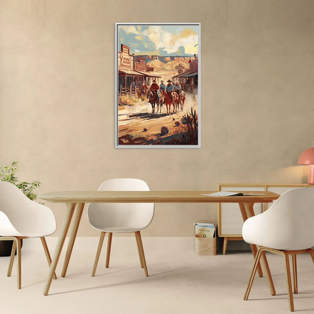 Tombstone Arizona Frontier - Living Room White Frame Canvas