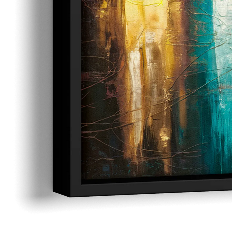 Dallas Iconic Skyline - Close-Up Black Frame Canvas