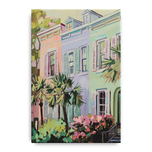 Charleston Rainbow Row - Canvas Wall Art
