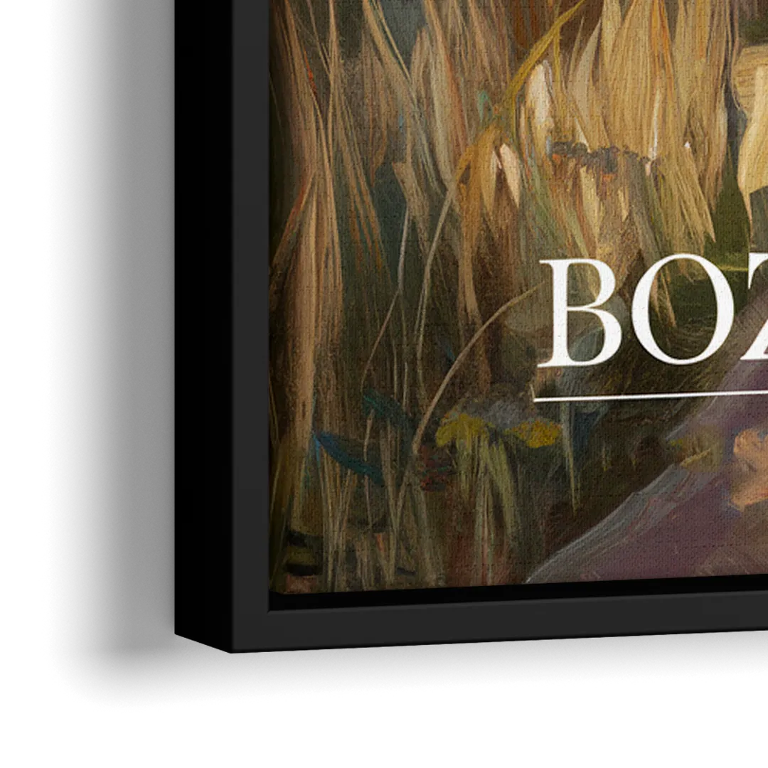 Bozeman Rustic Landscape - Close-Up Black Frame Canvas