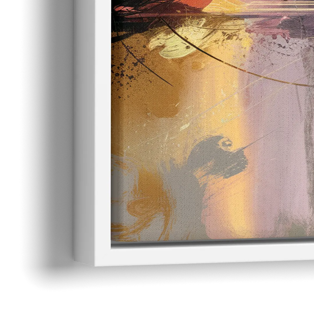 Burlington Artistic Cityscape - Close-Up White Frame Canvas