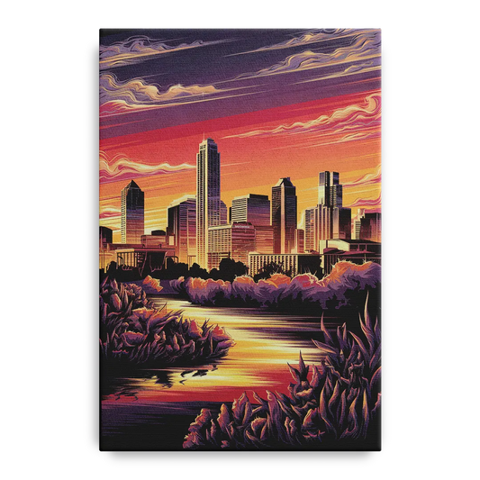 Austin Skyline Sunset - Canvas Wall Art