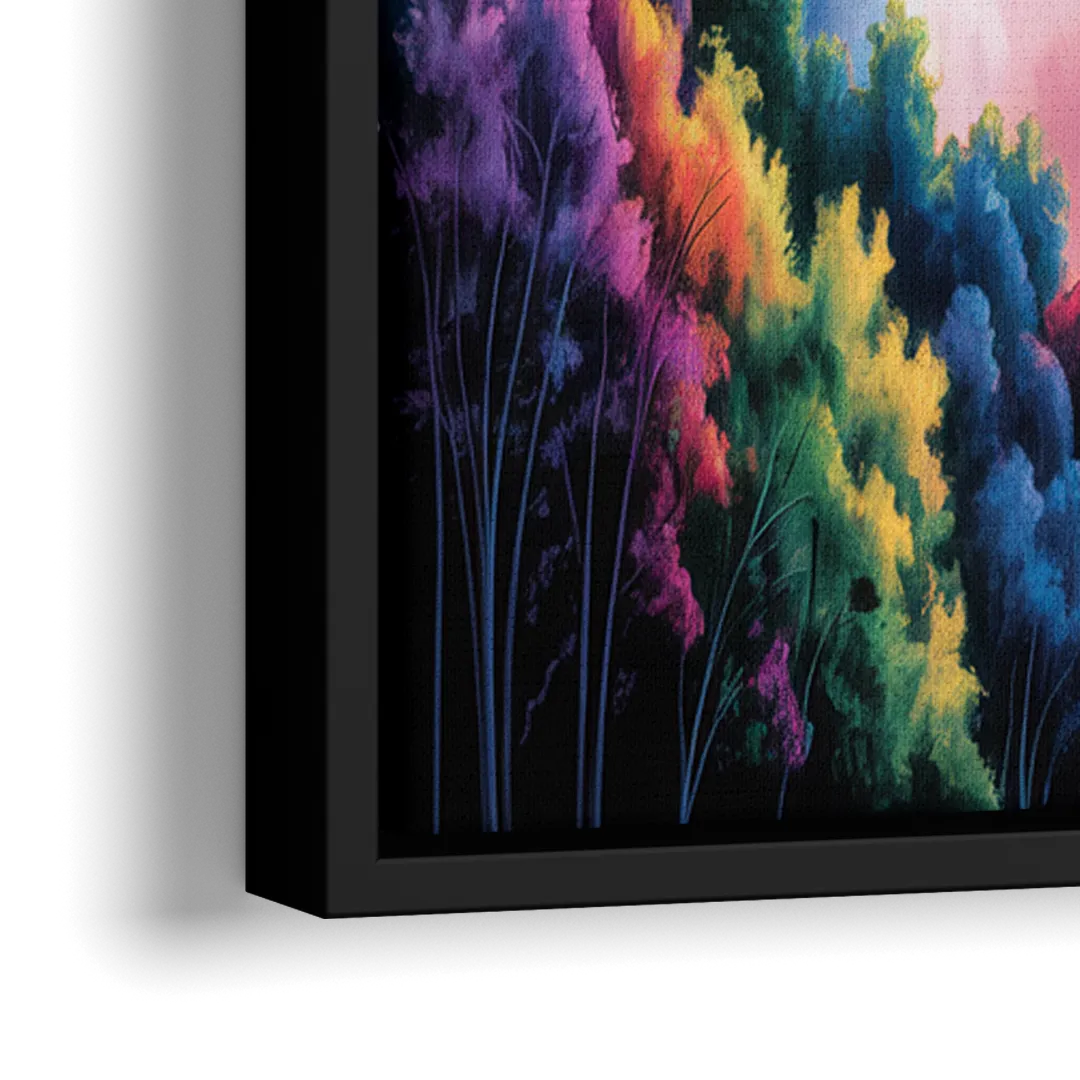 Niagara Falls Light Show - Close-Up Black Frame Canvas