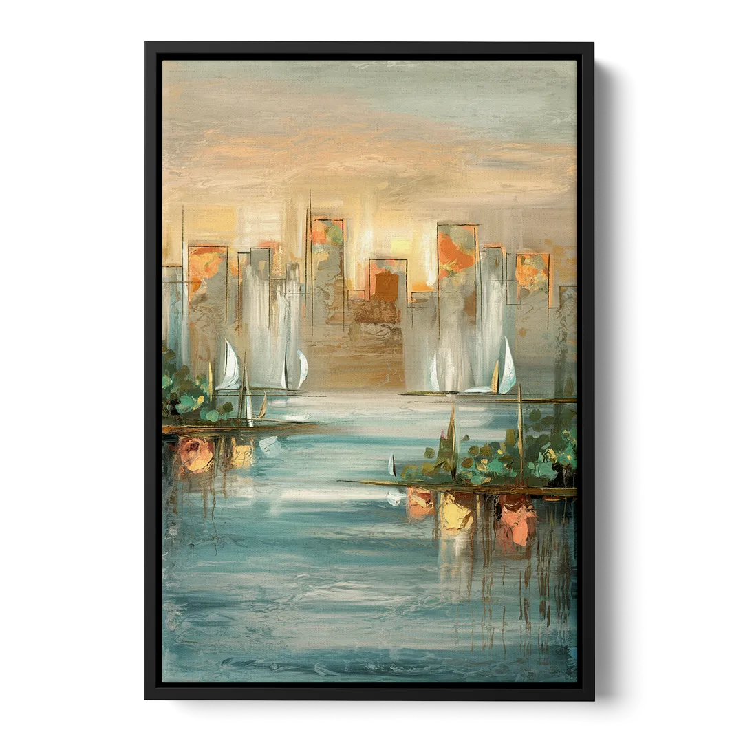 Buffalo Waterfront Tranquility - Black Frame Canvas