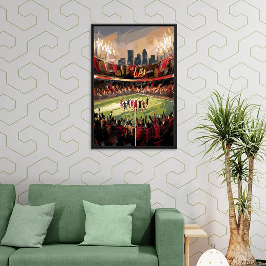 Atlanta United Team Celebration - Living Room Black Frame Canvas