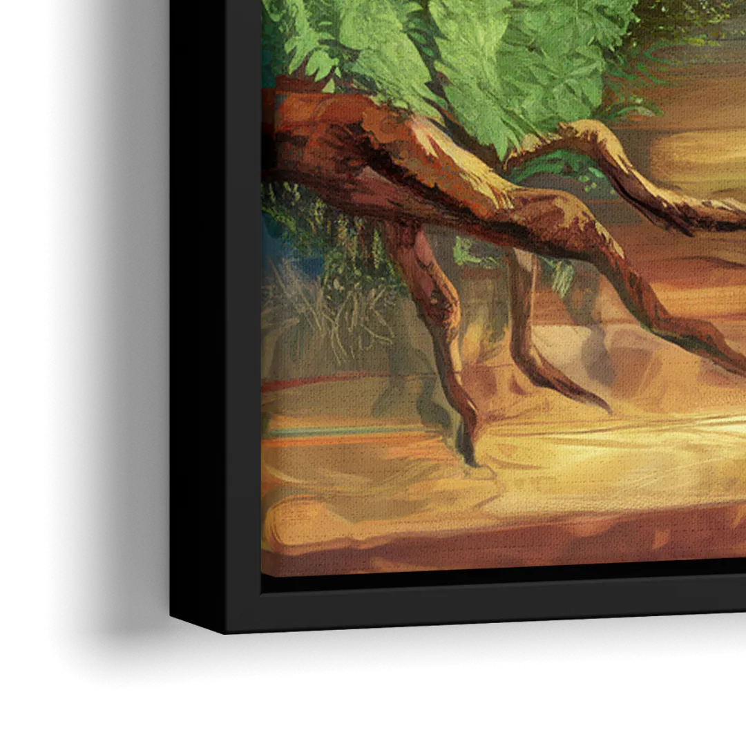 Big Sur Redwood Forest - Close-Up Black Frame Canvas