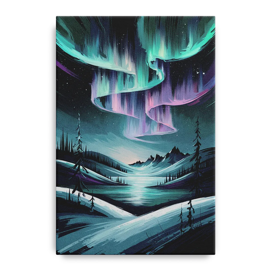 Aurora Skyline Glow - Canvas Wall Art