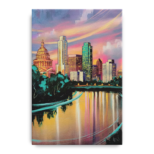 Austin Vibrant Skyline - Canvas Wall Art