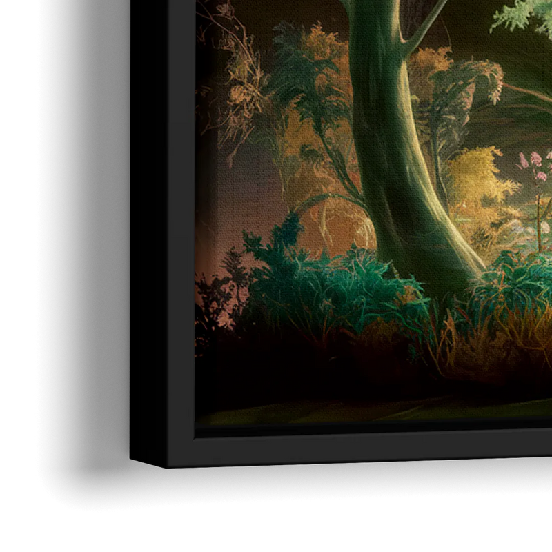 Eugene Forest Serenity - Close-Up Black Frame Canvas