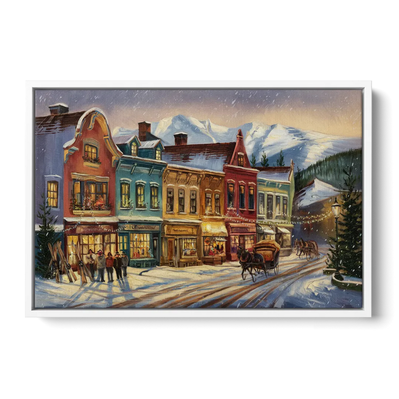 Breckenridge Historic Downtown - White Frame Canvas