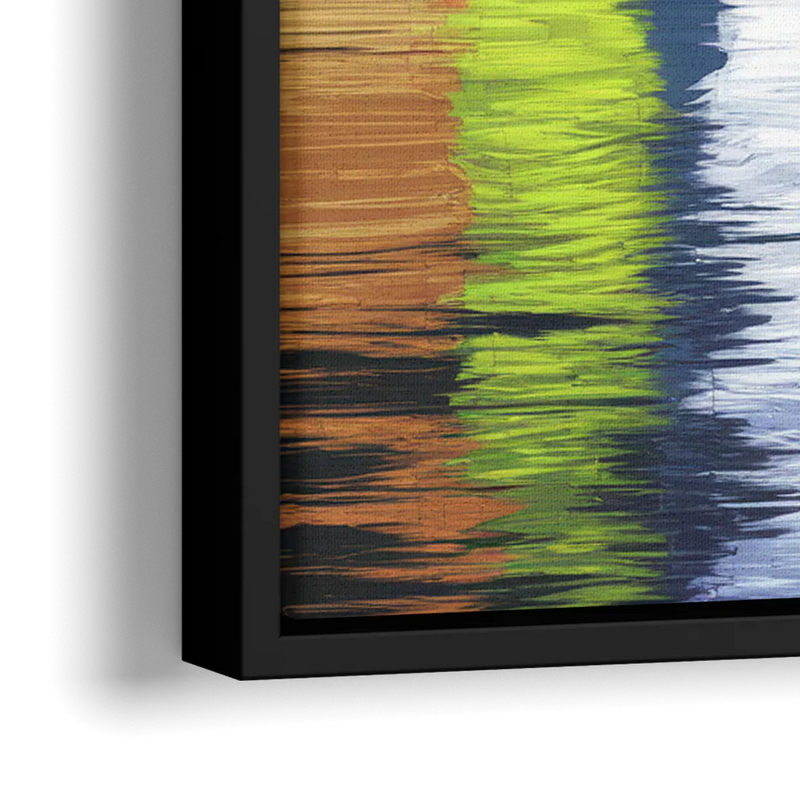 Dallas Skyline Reflection - Close-Up Black Frame Canvas