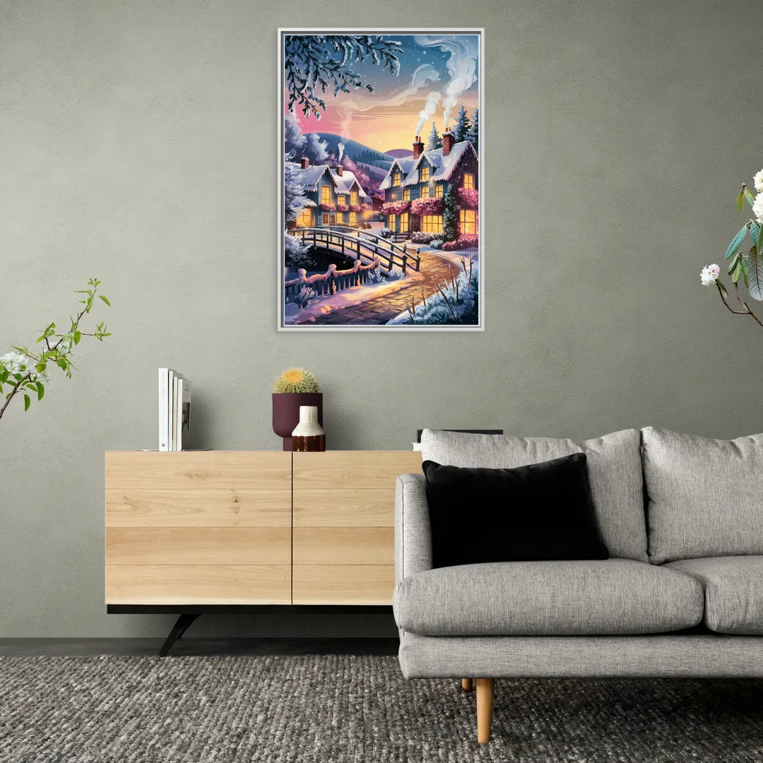 Madison Winter Wonderland - Living Room White Frame Canvas
