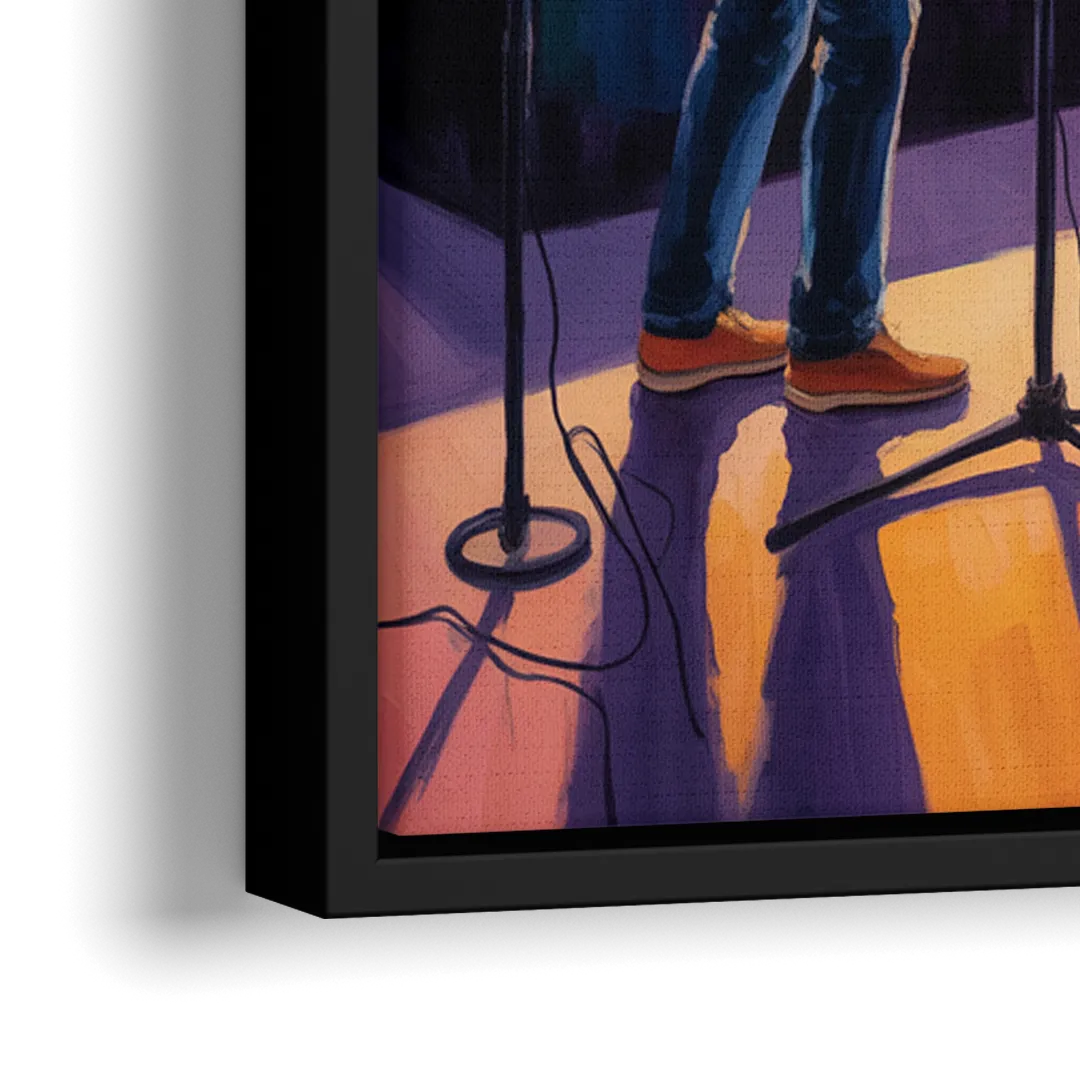 Montreal Jazz Festival Scene - Close-Up Black Frame Canvas