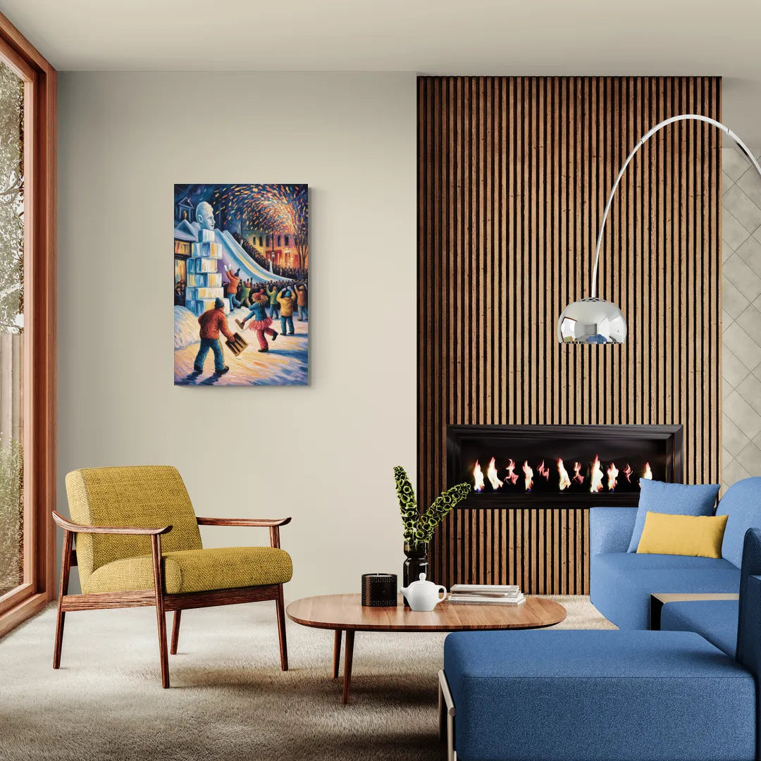 Quebec Winter Carnival - Canvas Wall Art Living Room