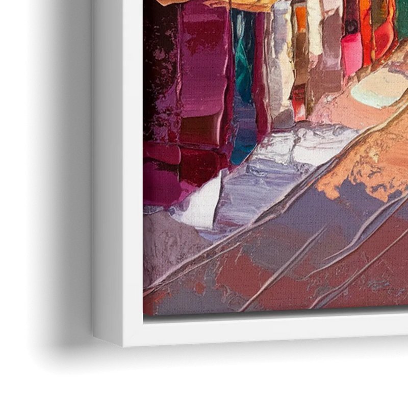 Bisbee Vibrant Skyline - Close-Up White Frame Canvas