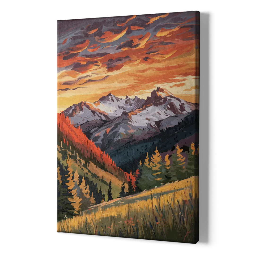 Telluride Mountain Sunset - Canvas Print Art Sides