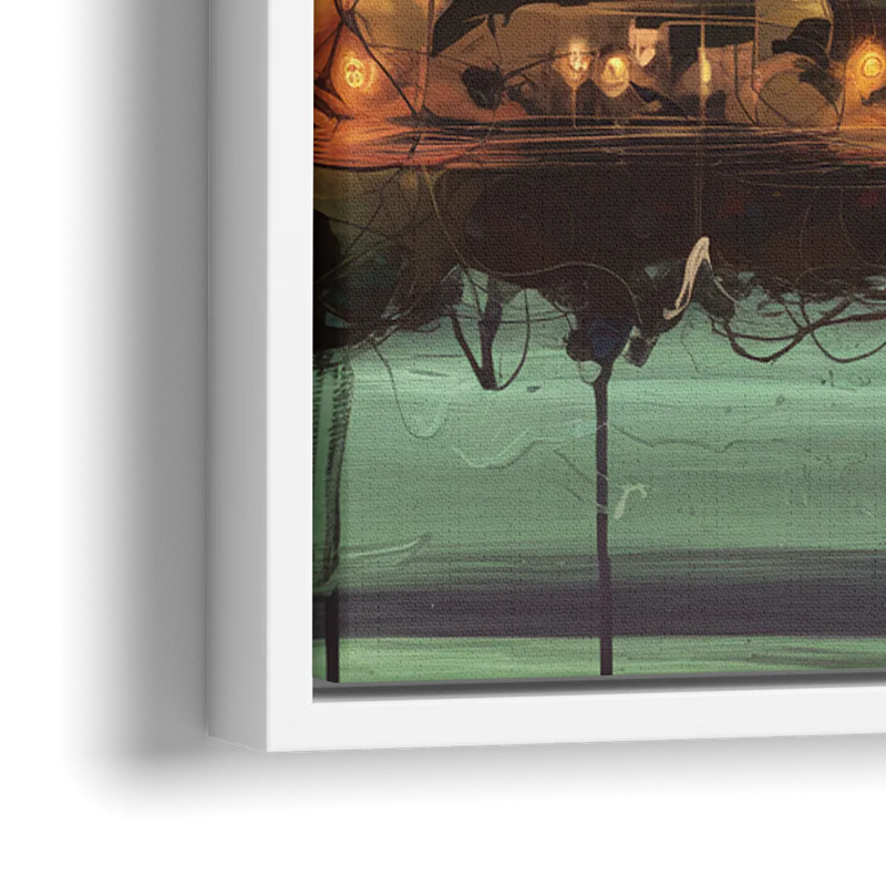 Traverse City Downtown Skyline - Close-Up White Frame Canvas