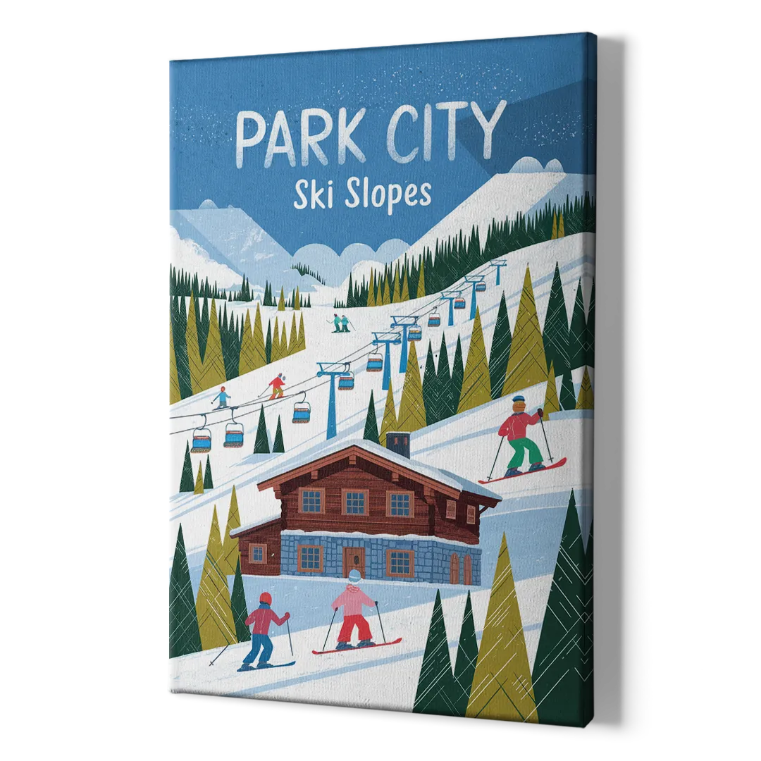 Park City Ski Slopes - Canvas Print Art Sides