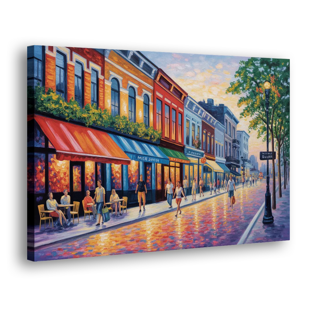 Montreal Summer Streets - Canvas Print Art Sides