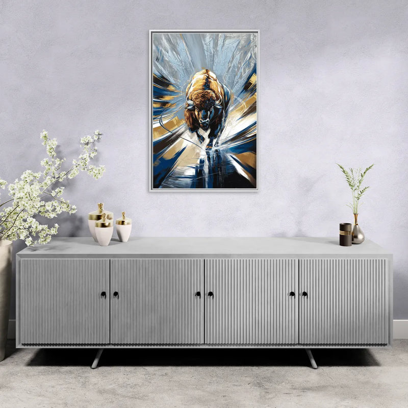 Buffalo Sabres Team Spirit - Living Room White Frame Canvas