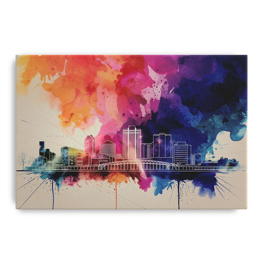 Rochester Skyline At Sunset - Canvas Wall Art