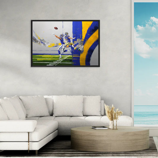 Los Angeles Rams Super Bowl Champions - Living Room Black Frame Canvas