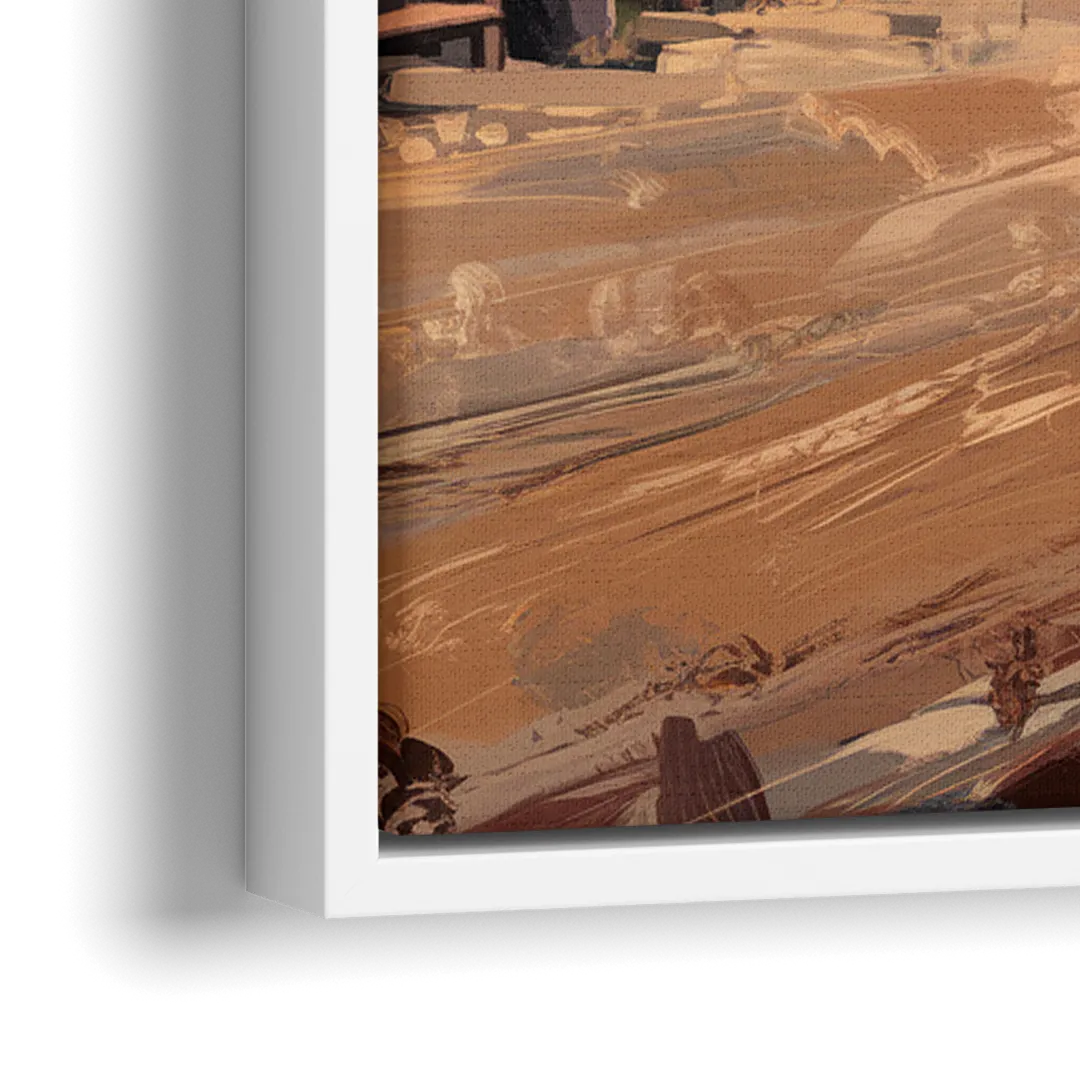 Tombstone Old West Charm - Close-Up White Frame Canvas