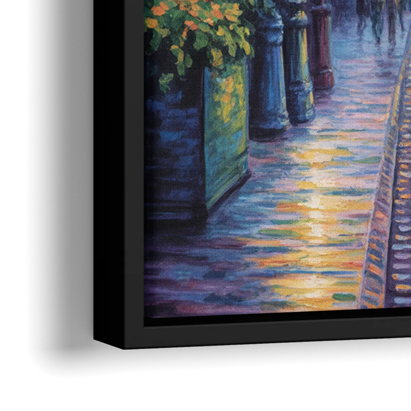 Quebec City in Autumn - Close-Up Black Frame Canvas