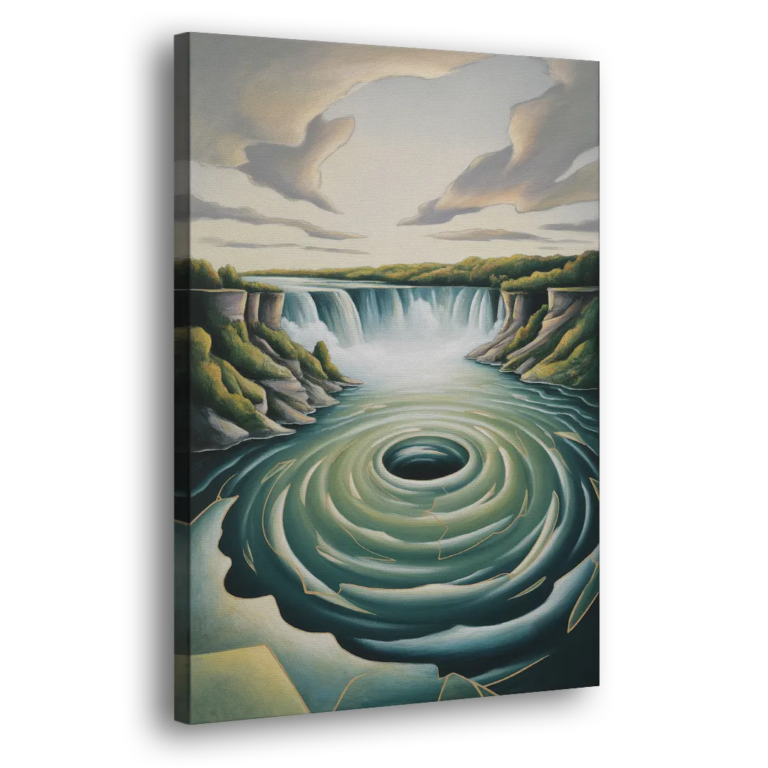 Niagara Whirlpool Aerial - Canvas Print Art Sides