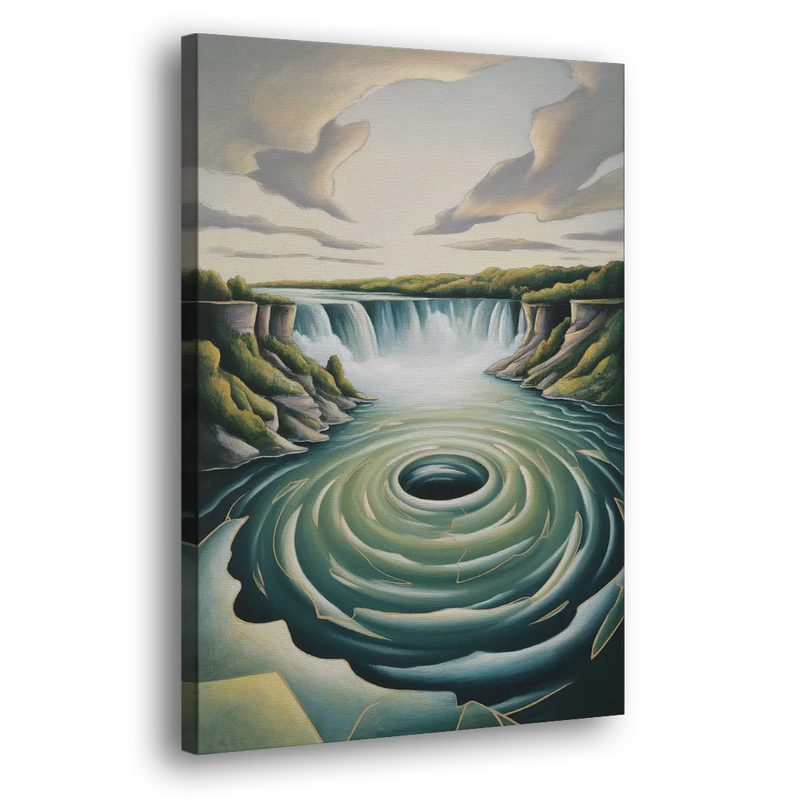 Niagara Whirlpool Aerial - Canvas Print Art Sides