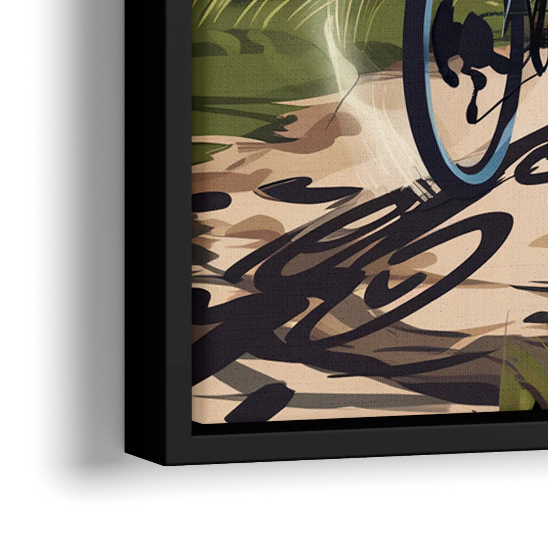 Madison Bike Trails Adventure - Close-Up Black Frame Canvas