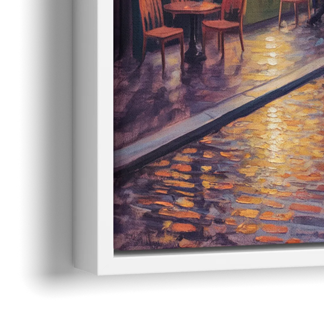 Old Montreal Streets - Close-Up White Frame Canvas