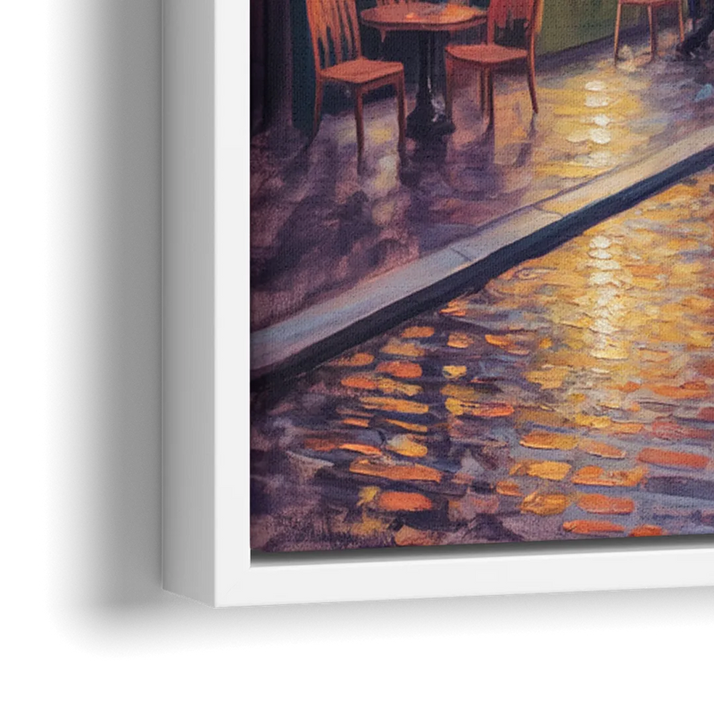 Old Montreal Streets - Close-Up White Frame Canvas