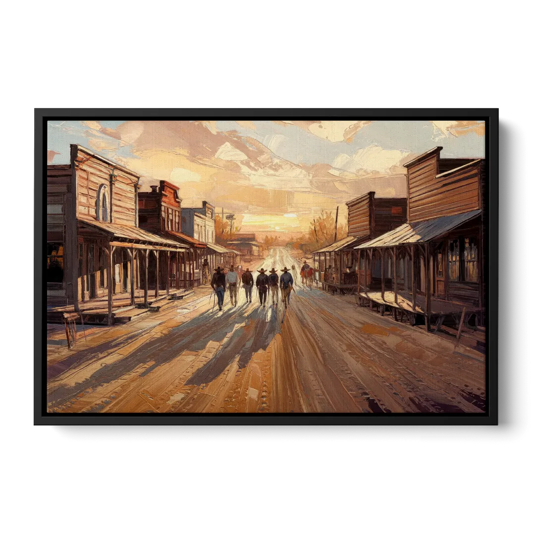 Tombstone Historic Main Street - Black Frame Canvas