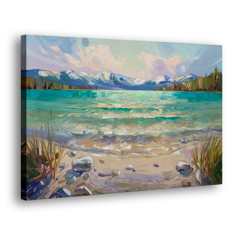 Lake Tahoe Mountain Serenity - Canvas Print Art Sides