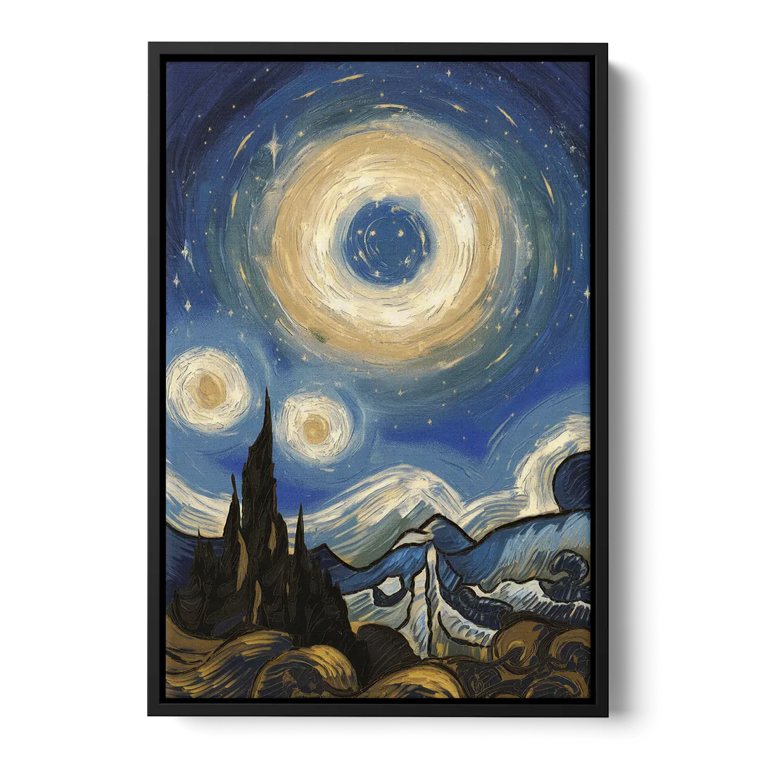 Corona Nightscape Glow - Black Frame Canvas