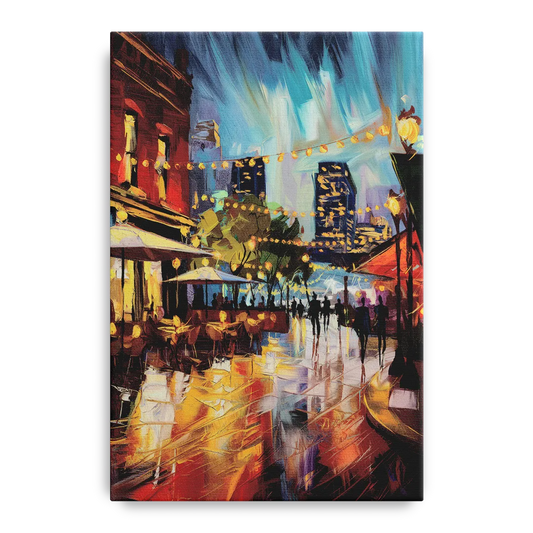 Fort Worth Sundance Square Lights - Canvas Wall Art