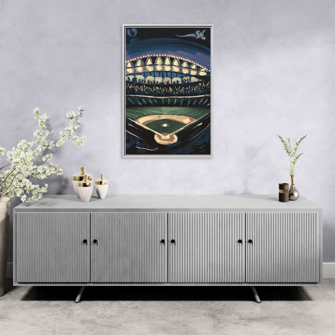 Milwaukee Brewers Celebration - Living Room White Frame Canvas