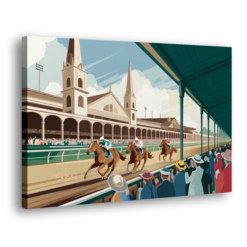 Louisville Churchill Downs Scene - Canvas Print Art Sides