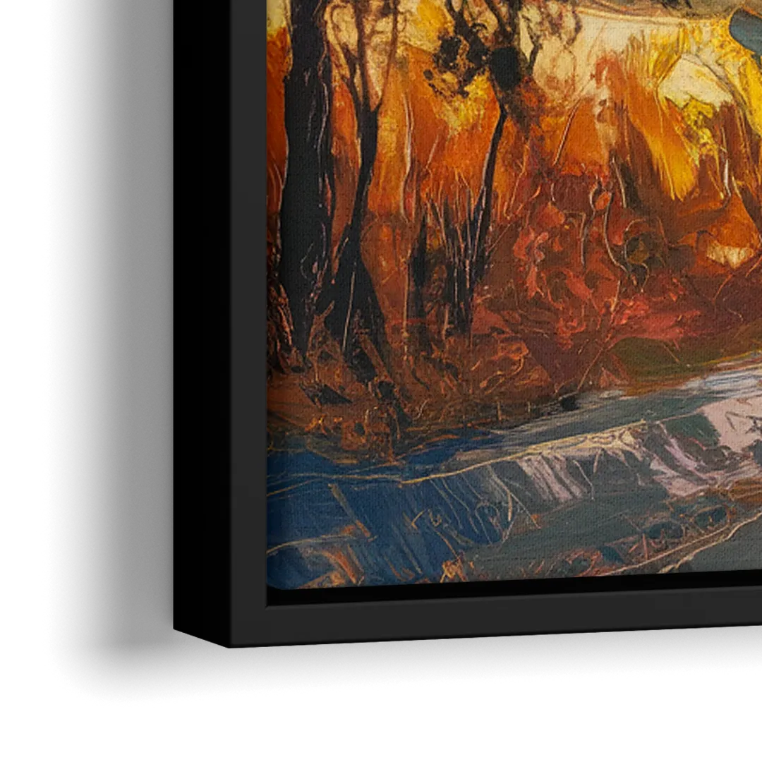 Lancaster Sunset Views - Close-Up Black Frame Canvas
