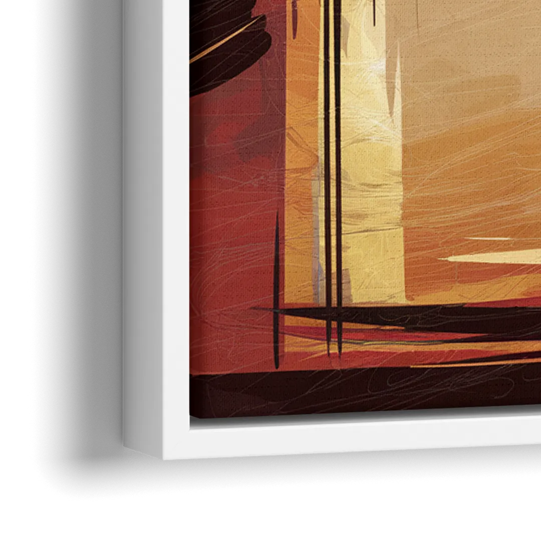 Fort Wayne Skyline Panorama - Close-Up White Frame Canvas